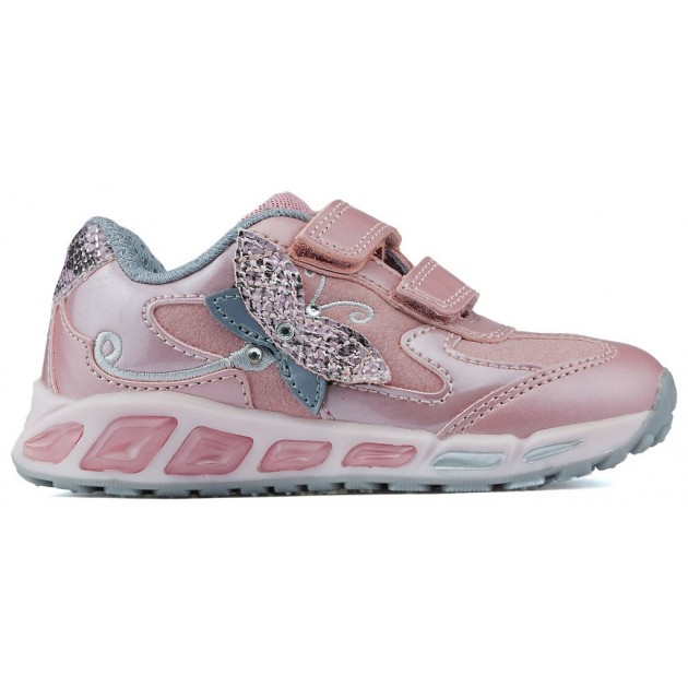 ZAPATILLAS LUCES GEOX JR SHUTTLE GIRL  ROSE_SILVER