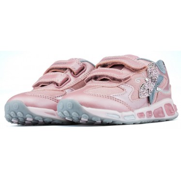 ZAPATILLAS LUCES GEOX JR SHUTTLE GIRL  ROSE_SILVER