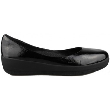 FITFLOP PATENT SUPERBALLERINA  BLACK