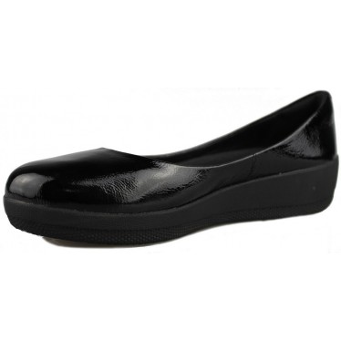 FITFLOP PATENT SUPERBALLERINA  BLACK