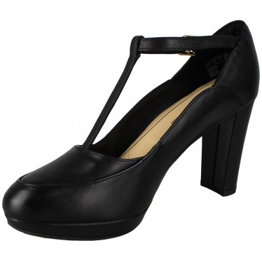 CLARKS KENDRA DAISY LEATHER  BLACK