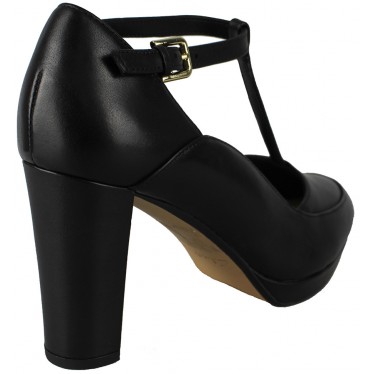 CLARKS KENDRA DAISY LEATHER  BLACK