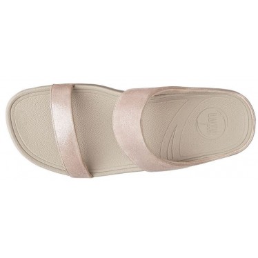 FITFLOP LULU SHIMMER SUEDE SLIDE  ROSA