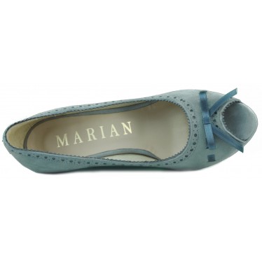 MARIAN ZAPATO TACON NUBUCK PARA MUJER  AZUL