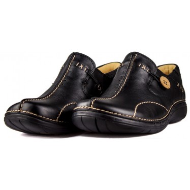 CLARKS A LOOP LEATHER LEATHER BLACK