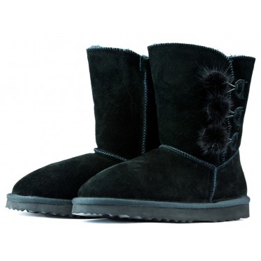 Botas Oca Loca Pompon NEGRO