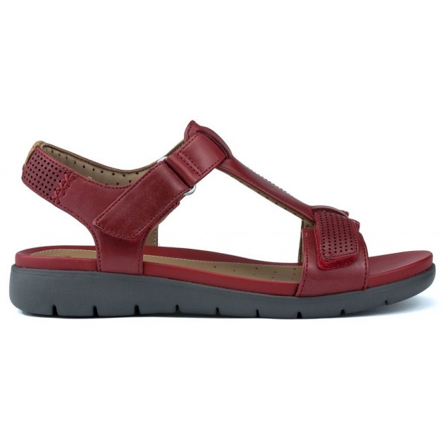 CLARKS SANDALS NÃO ESTRUTURAU UM HAYWOOD RED LEATHER CLARKS SANDALS NÃO ESTRUTURAU UM HAYWOOD RED LEATHER