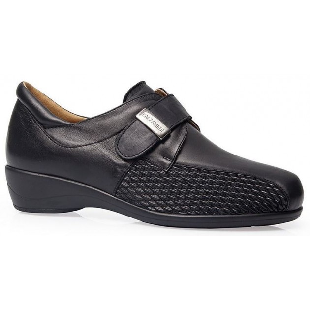 CALZAMEDI STRETCH VELCRO COURO SAPATOS W 0678 NEGRO CALZAMEDI STRETCH VELCRO COURO SAPATOS W 0678 NEGRO