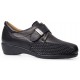 CALZAMEDI STRETCH VELCRO COURO SAPATOS W 0678 NEGRO