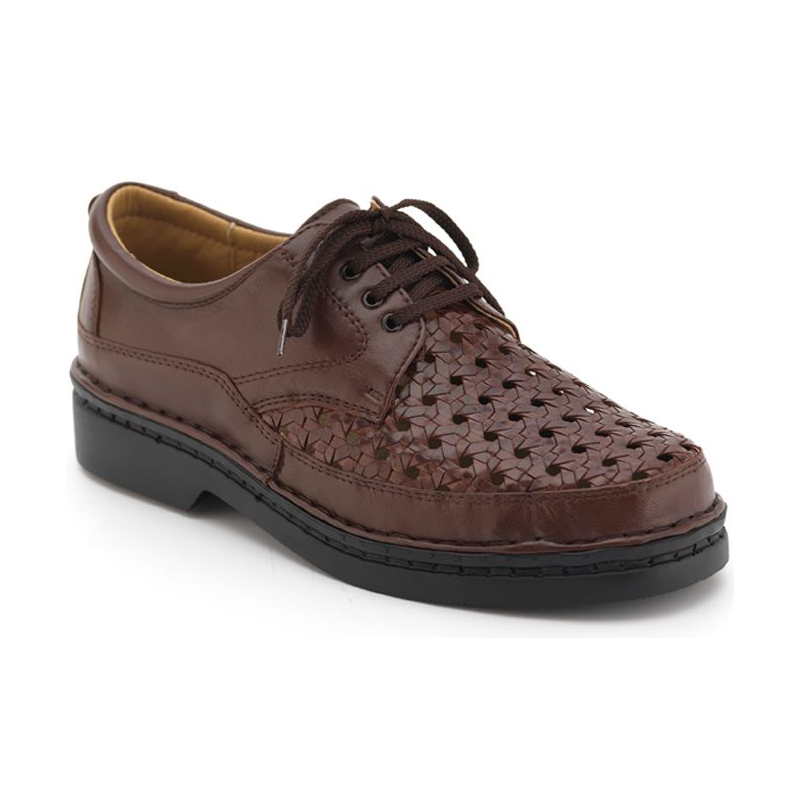 SAPATOS CALZAMEDI COM VELCRO COMODO MÃO SEM EMENDA H MARRON