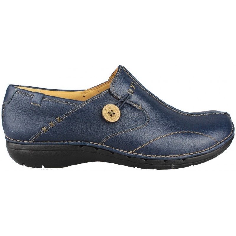 CLARKS A LOOP LEATHER LEATHER BLUE
