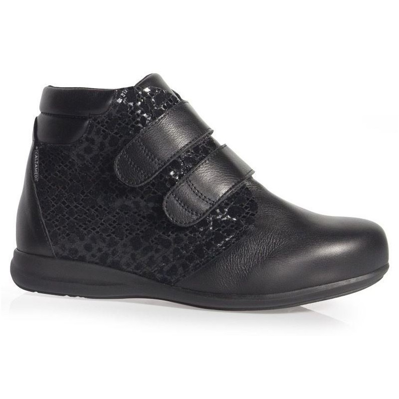 BOOTS CALZAMEDI PELE DOBLE VELCRO IMPRESSA W NEGRO