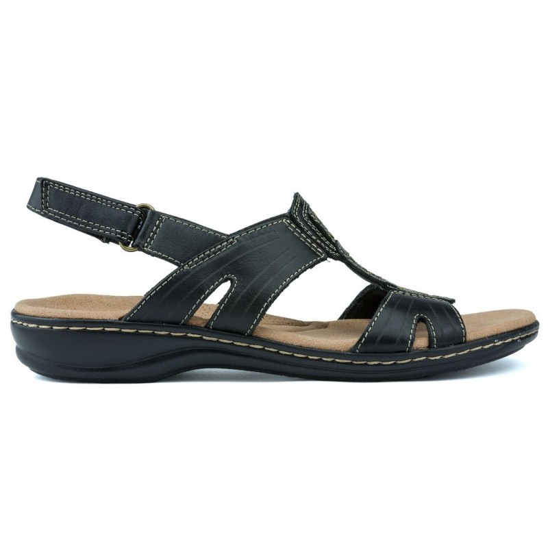 CLARKS SANDALS PALM SHINE0 13285 BLACK LEATHER