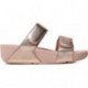 SANDÁLIA FITFLOP FV6 LULU SLIDES DE COURO AJUSTÁVEIS ROSE_GOLD