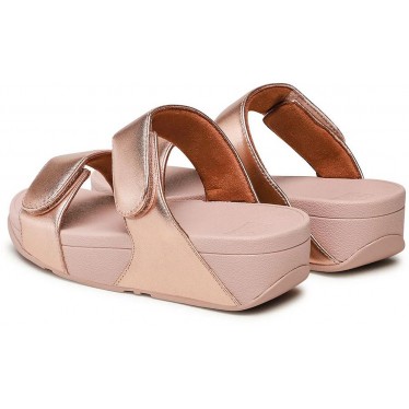 SANDÁLIA FITFLOP FV6 LULU SLIDES DE COURO AJUSTÁVEIS ROSE_GOLD