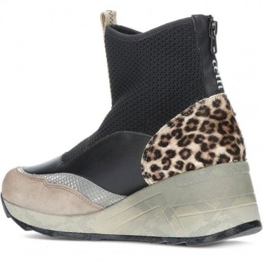 BOTIN CETTI C-1334 CAMURÇA-TRICÔ ANIMAL PRINT BLACK