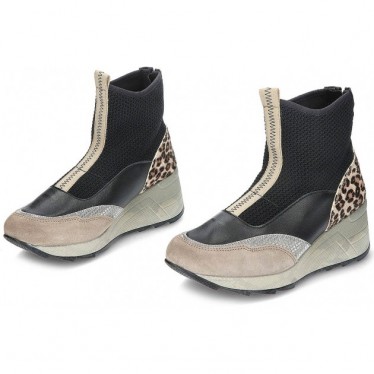 BOTIN CETTI C-1334 CAMURÇA-TRICÔ ANIMAL PRINT BLACK