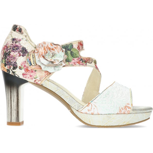 SAPATOS DE SALTO LAURA VITA HICAO0523 FLORAL_BEIGE SAPATOS DE SALTO LAURA VITA HICAO0523 FLORAL_BEIGE