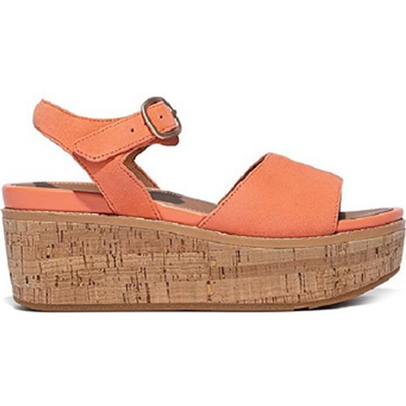 SANDÁLIAS FITFLOP ELOISE CORK-WRAP SUEDE GC7 SUNSHINE_ORANGE