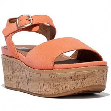 SANDÁLIAS FITFLOP ELOISE CORK-WRAP SUEDE GC7 SUNSHINE_ORANGE