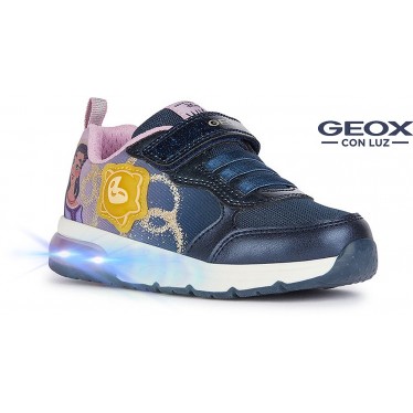 GEOX WISH ASHA SPACECLUB J458VA TÊNIS COM LUZ NAVY_LAVENDER