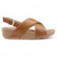 SANDÁLIAS FITFLOP LULU CROSS BACK STRAP K03 BROWN