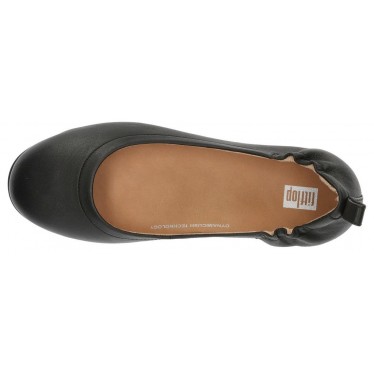 BALLERINAS DE COURO FITFLOP ALLEGRO NEGRO