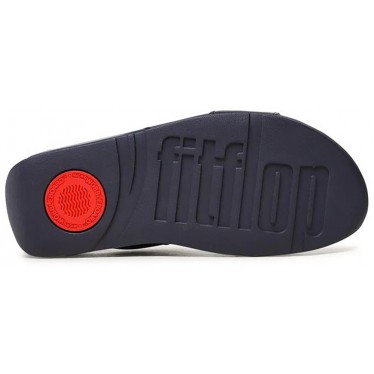 SANDÁLIA FITFLOP FV6 LULU SLIDES DE COURO AJUSTÁVEIS MIDNIGHT_NAVY