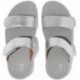 SANDÁLIA FITFLOP FV6 LULU SLIDES DE COURO AJUSTÁVEIS SILVER