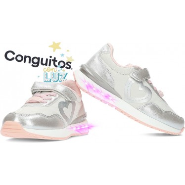 TÊNIS COM LEVE CONGUITOS CORAÇÃO 247001 SILVER