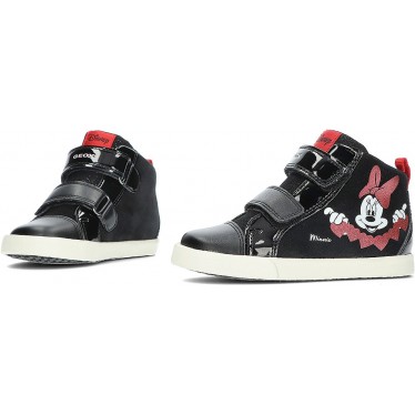 BOTAS GEOX MINNIE MOUSE B36D5D BLACK_RED