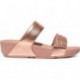 SANDÁLIAS FITFLOP LULU LASECRYSTAL COURO SLIDES EU2 ROSE_GOLD