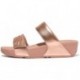 SANDÁLIAS FITFLOP LULU LASECRYSTAL COURO SLIDES EU2 ROSE_GOLD