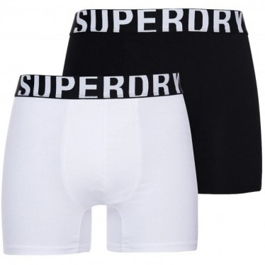 SUPERDRY BOXER M3110340A LOGOTIPO PACOTE DUPLO BLACK_WHITE