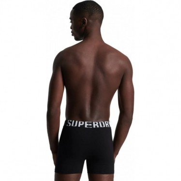 SUPERDRY BOXER M3110340A LOGOTIPO PACOTE DUPLO BLACK_WHITE