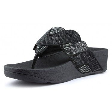 FITFLOP PAISLEY CORDA TOE THONGS Sandálias BLACK