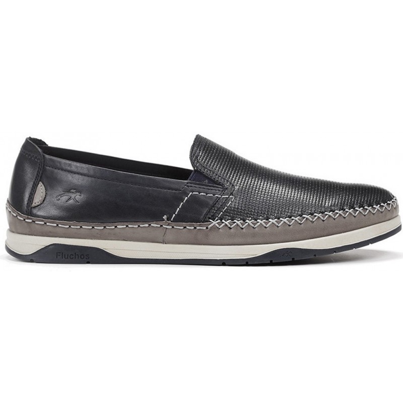 FLUCHOS F0814 HAVANA KENDAL MOCASIN MAN MARINO_GRIS