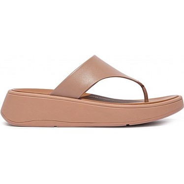 SANDÁLIA FITFLOP FW4 F-MODE LTH FLATFORM TOE-PO BEIGE