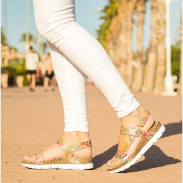 SANDÁLIAS PANAMA JACK SELMA TROPICAL FLORAL_TAUPE