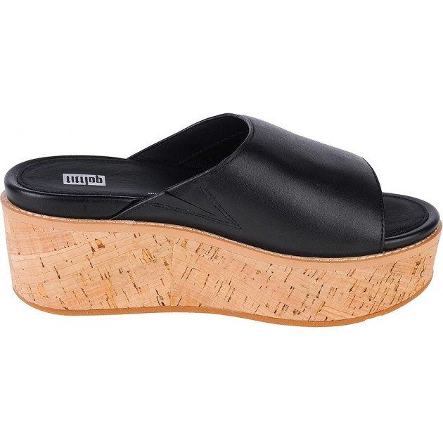SANDÁLIA FITFLOP ELOISE CORK WRAP LTHR WG SLIDE FT5 BLACK SANDÁLIA FITFLOP ELOISE CORK WRAP LTHR WG SLIDE FT5 BLACK