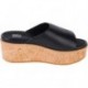 SANDÁLIA FITFLOP ELOISE CORK WRAP LTHR WG SLIDE FT5 BLACK