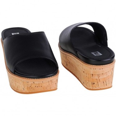 SANDÁLIA FITFLOP ELOISE CORK WRAP LTHR WG SLIDE FT5 BLACK
