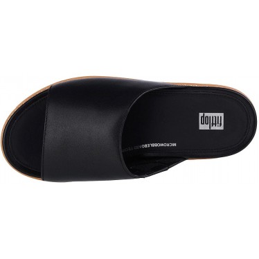 SANDÁLIA FITFLOP ELOISE CORK WRAP LTHR WG SLIDE FT5 BLACK