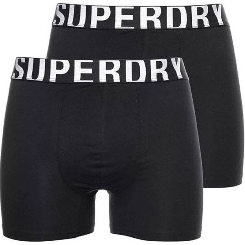 SUPERDRY BOXER M3110340A LOGOTIPO PACOTE DUPLO BLACK