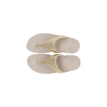 SANDÁLIAS FITFLOP ENFEITADAS COM CRISTAL LULU PLATINO