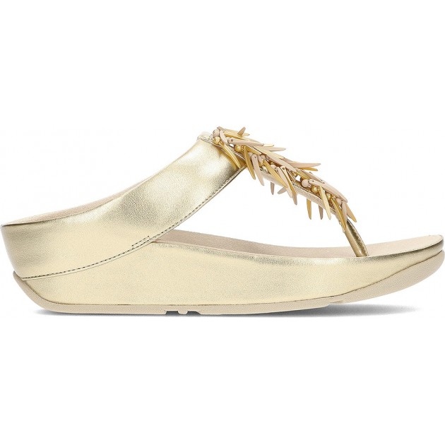 Sandálias metálicas com miçangas FitFlop HI7 Rumba PLATINO Sandálias metálicas com miçangas FitFlop HI7 Rumba PLATINO