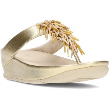 Sandálias metálicas com miçangas FitFlop HI7 Rumba PLATINO