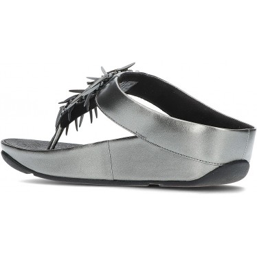 Sandálias metálicas com miçangas FitFlop HI7 Rumba PEWTER_BLACK