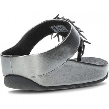 Sandálias metálicas com miçangas FitFlop HI7 Rumba PEWTER_BLACK