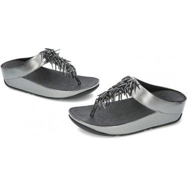 Sandálias metálicas com miçangas FitFlop HI7 Rumba PEWTER_BLACK
